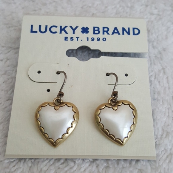 New Lucky Brand Heart Drop Earrings - Picture 2 of 5
